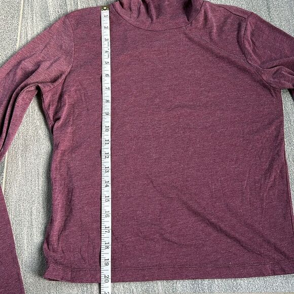NWT Chaser Long Sleeve Cropped Slouchy Turtle Neck Burgundy Maroon Tee Shirt S - Picture 13 of 14